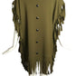 PIERRE CARDIN (HAUTE COUTURE)- 1980s Olive Wool Fringe Tunic, Size 8
