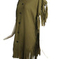 PIERRE CARDIN (HAUTE COUTURE)- 1980s Olive Wool Fringe Tunic, Size 8