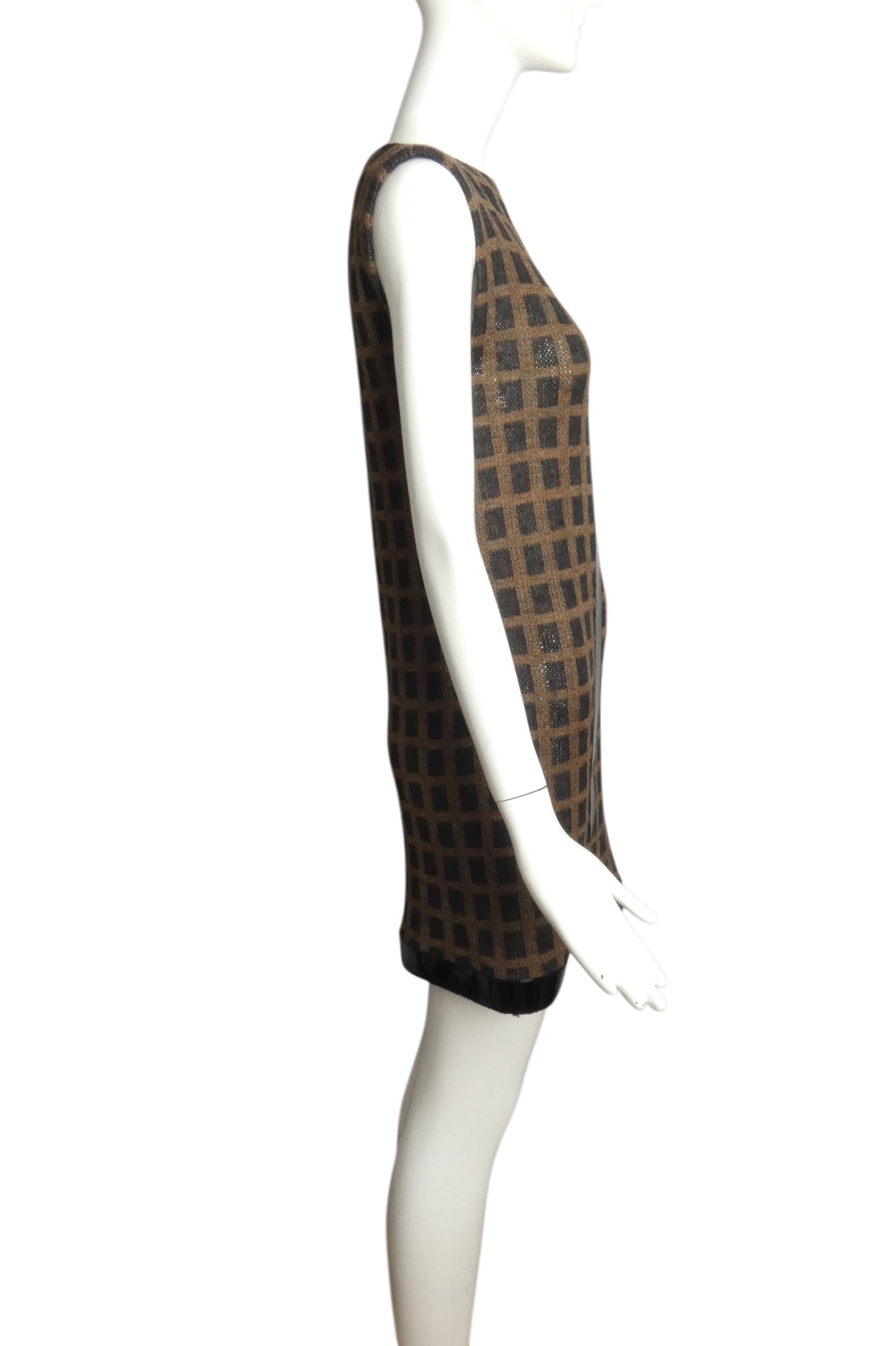 PIERRE CARDIN (HAUTE COUTURE)- 1987 Wool Knit & Patent Dress, Size 4