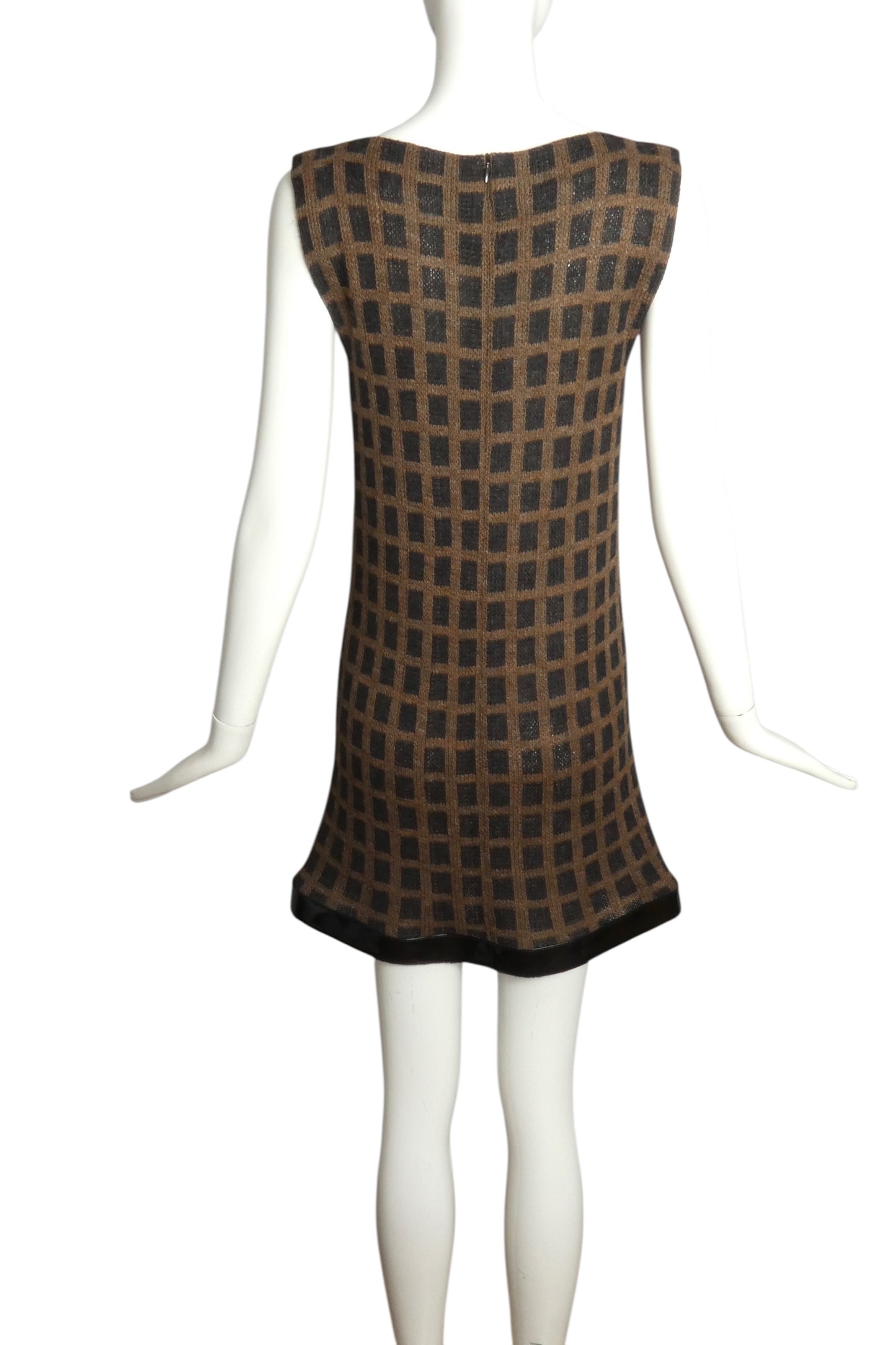 PIERRE CARDIN (HAUTE COUTURE)- 1987 Wool Knit & Patent Dress, Size 4