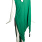 PIERRE CARDIN (HAUTE COUTURE)- 2000 Green Crepe Tassel Dress, Size 4