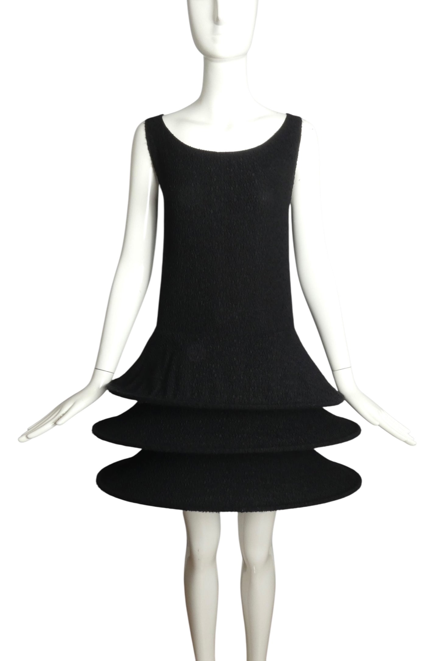 PIERRE CARDIN (HAUTE COUTURE)- 2012 Black Knit Hoop Dress, Size 4