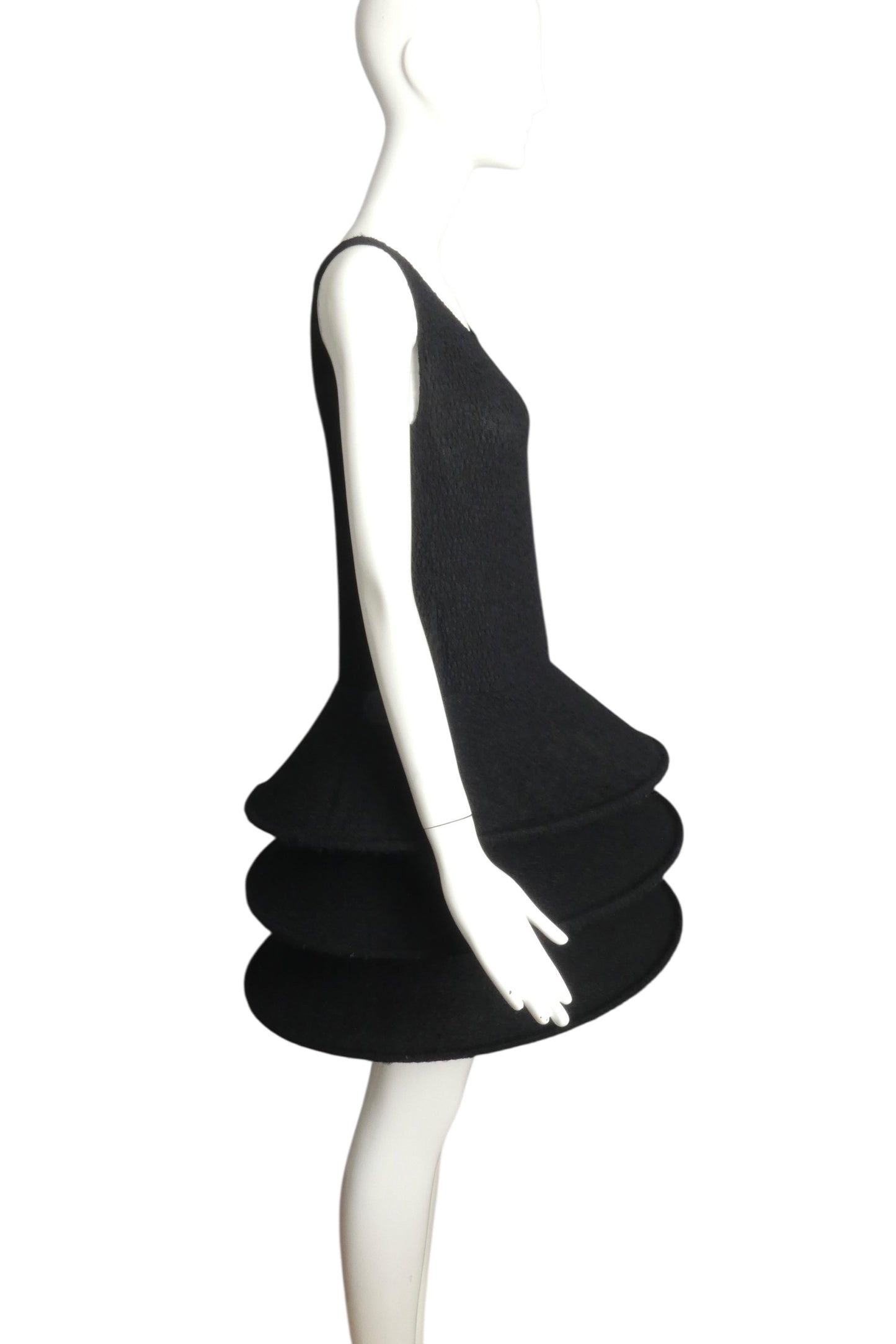 PIERRE CARDIN (HAUTE COUTURE)- 2012 Black Knit Hoop Dress, Size 4