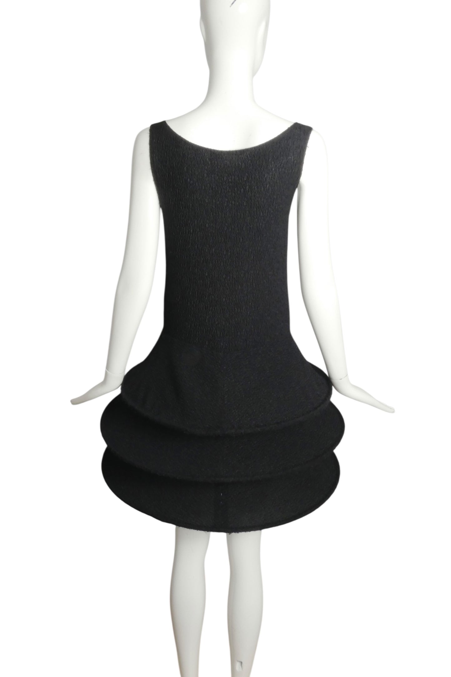 PIERRE CARDIN (HAUTE COUTURE)- 2012 Black Knit Hoop Dress, Size 4