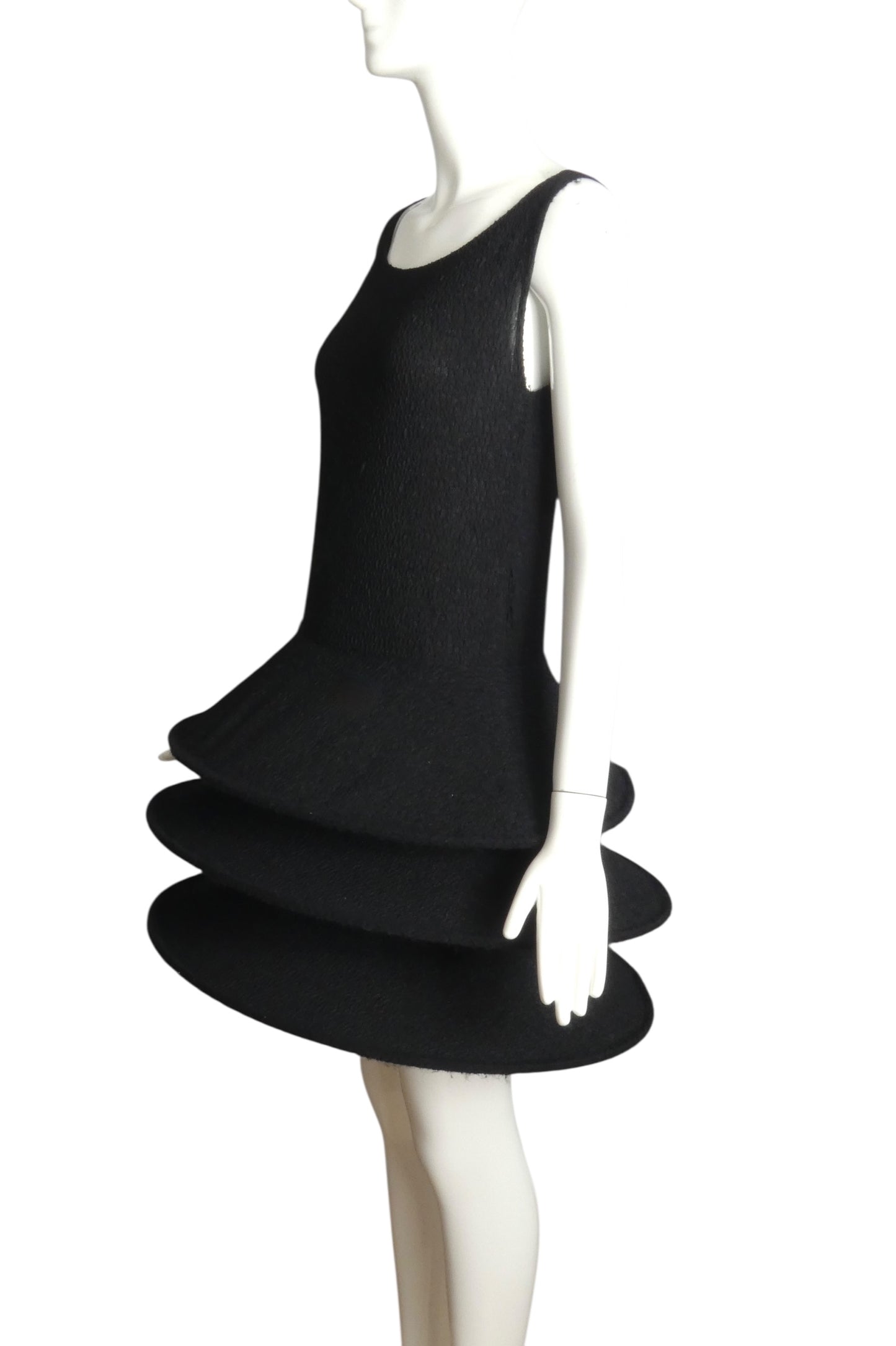 PIERRE CARDIN (HAUTE COUTURE)- 2012 Black Knit Hoop Dress, Size 4