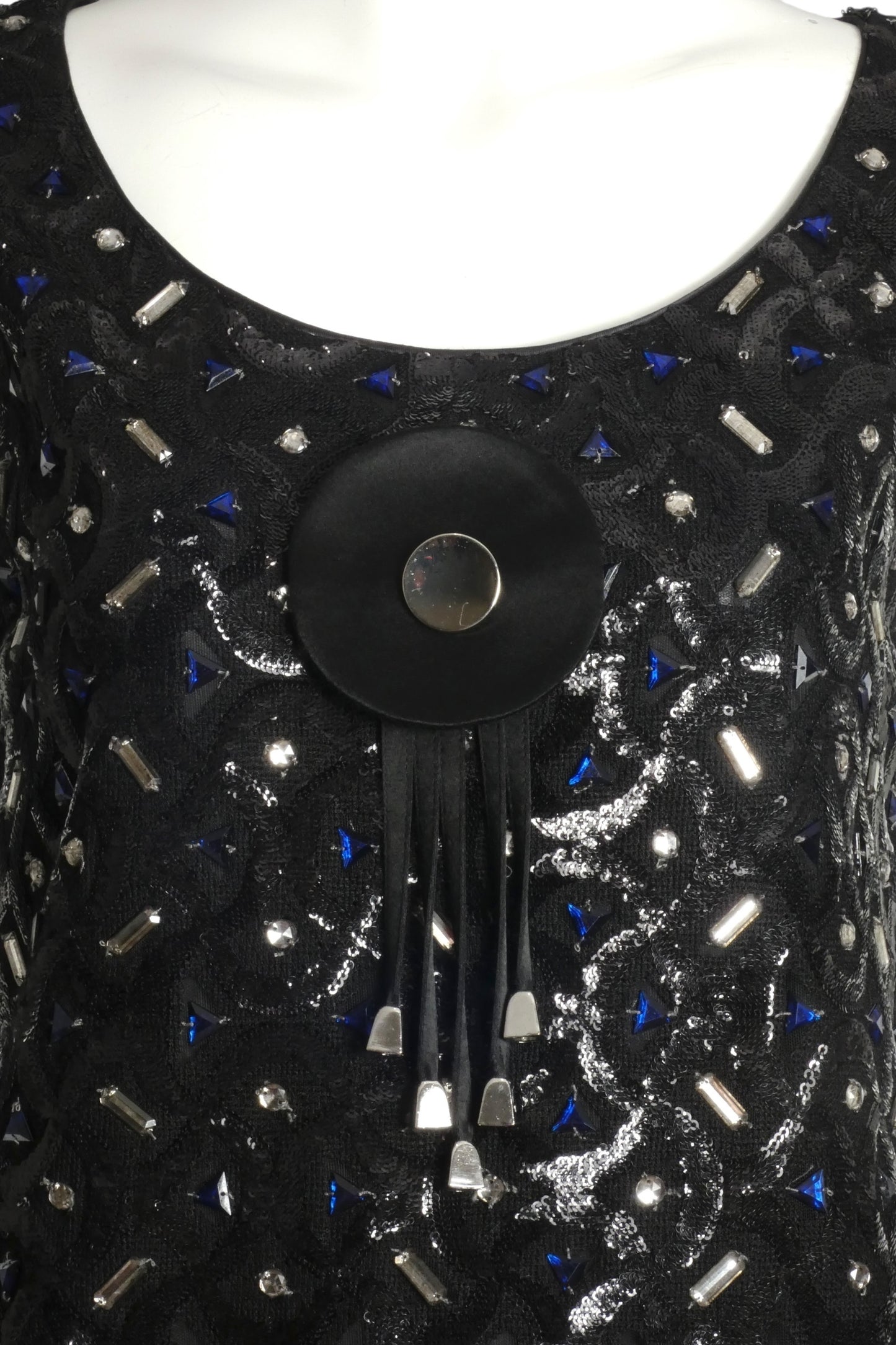 PIERRE CARDIN (HAUTE COUTURE)- 2006 Black Jeweled Lace Dress, Size 4