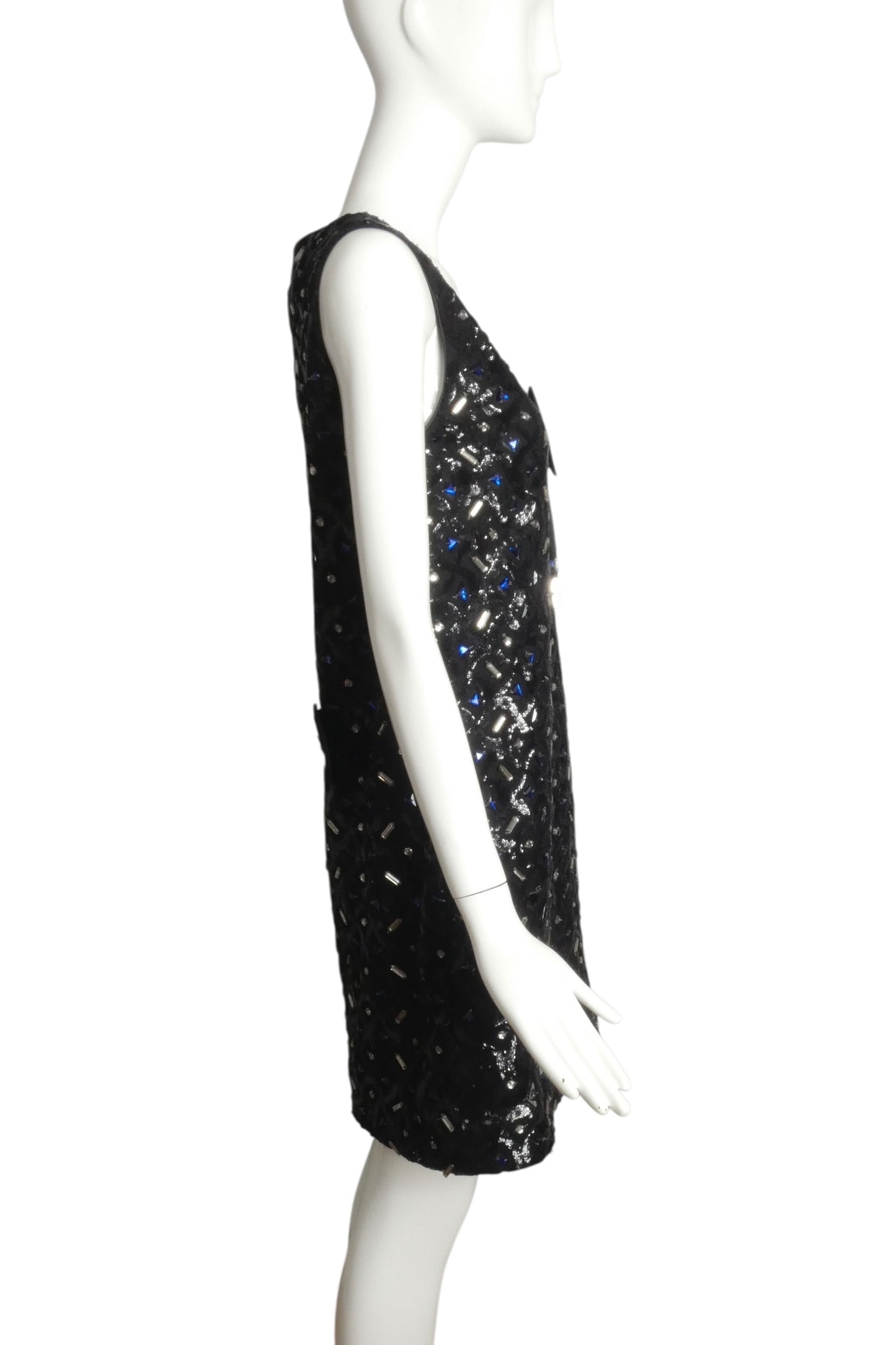 PIERRE CARDIN (HAUTE COUTURE)- 2006 Black Jeweled Lace Dress, Size 4