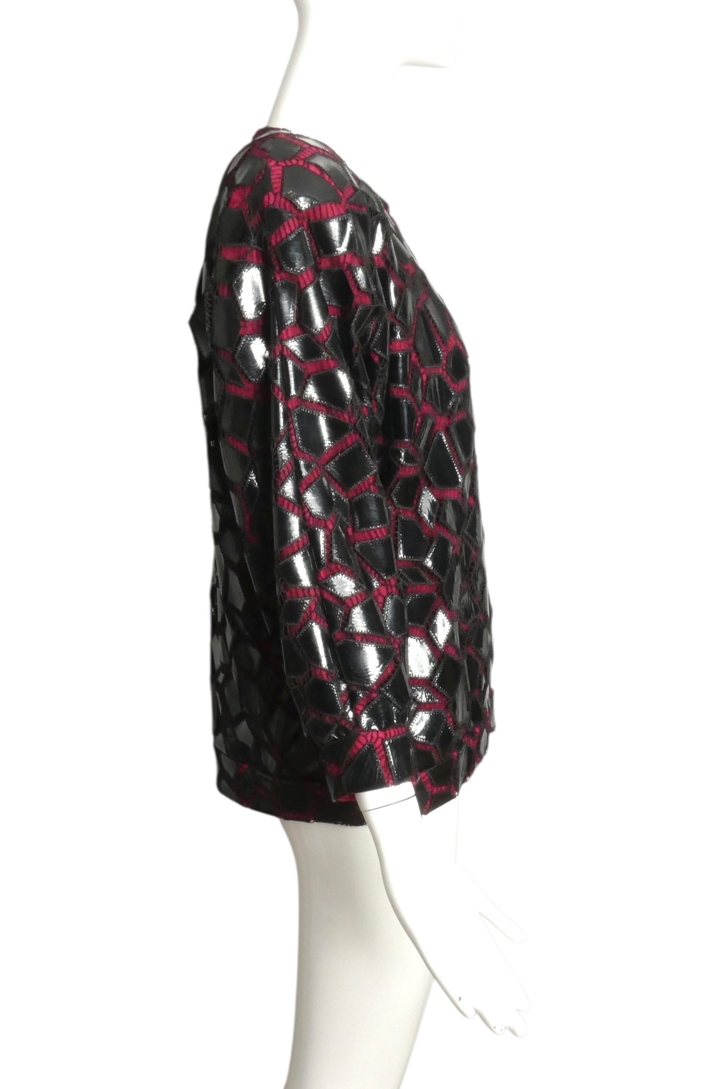 PIERRE CARDIN (HAUTE COUTURE)- 1980 Wool Knit & Patent Jacket, Size 4