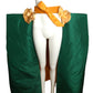 PIERRE CARDIN- 1999 Green & Orange Taffeta Overskirt, Size 4