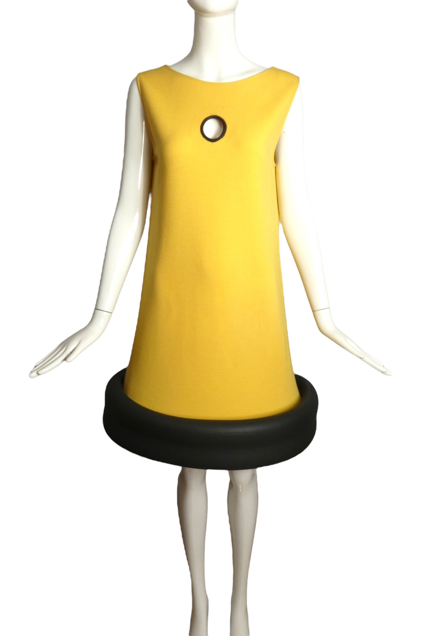 PIERRE CARDIN (HAUTE COUTURE)- 2010 Yellow Knit Tube Dress, Size 6