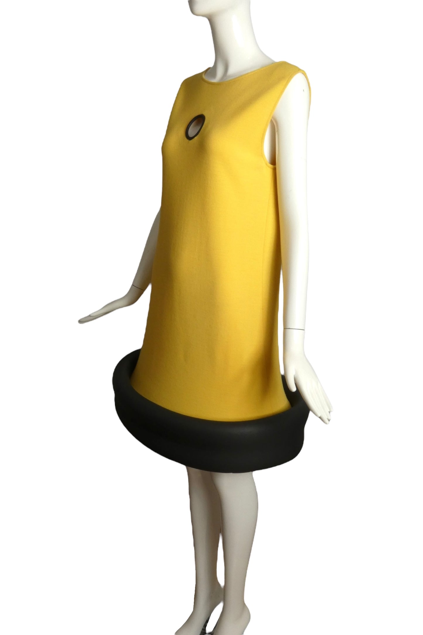 PIERRE CARDIN (HAUTE COUTURE)- 2010 Yellow Knit Tube Dress, Size 6