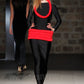 PIERRE CARDIN(HAUTE COUTURE)- 2012 Black & Red Knit Tube Dress, Size 6