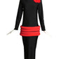 PIERRE CARDIN(HAUTE COUTURE)- 2012 Black & Red Knit Tube Dress, Size 6