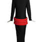 PIERRE CARDIN(HAUTE COUTURE)- 2012 Black & Red Knit Tube Dress, Size 6