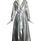 PIERRE CARDIN (HAUTE COUTURE)- Spring, 1988 4pc Silver Lame Ensemble, Size 4