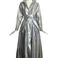 PIERRE CARDIN (HAUTE COUTURE)- Spring, 1988 4pc Silver Lame Ensemble, Size 4