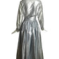 PIERRE CARDIN (HAUTE COUTURE)- Spring, 1988 4pc Silver Lame Ensemble, Size 4