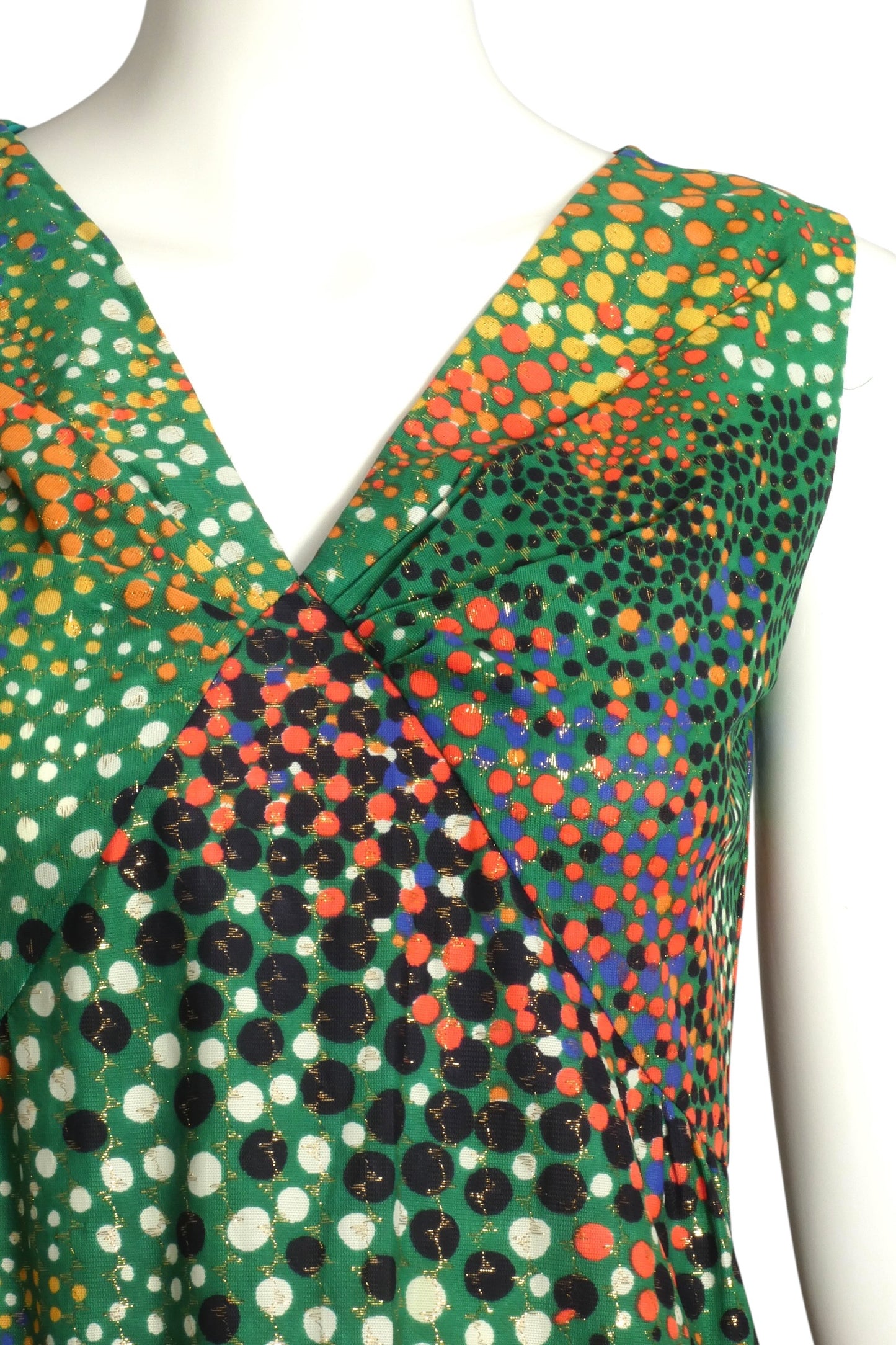 1970s Metallic Dot Maxi Dress, Size 4