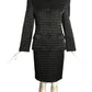 PIERRE CARDIN- 1980s Black Quilted Skirt Suit, Size 4