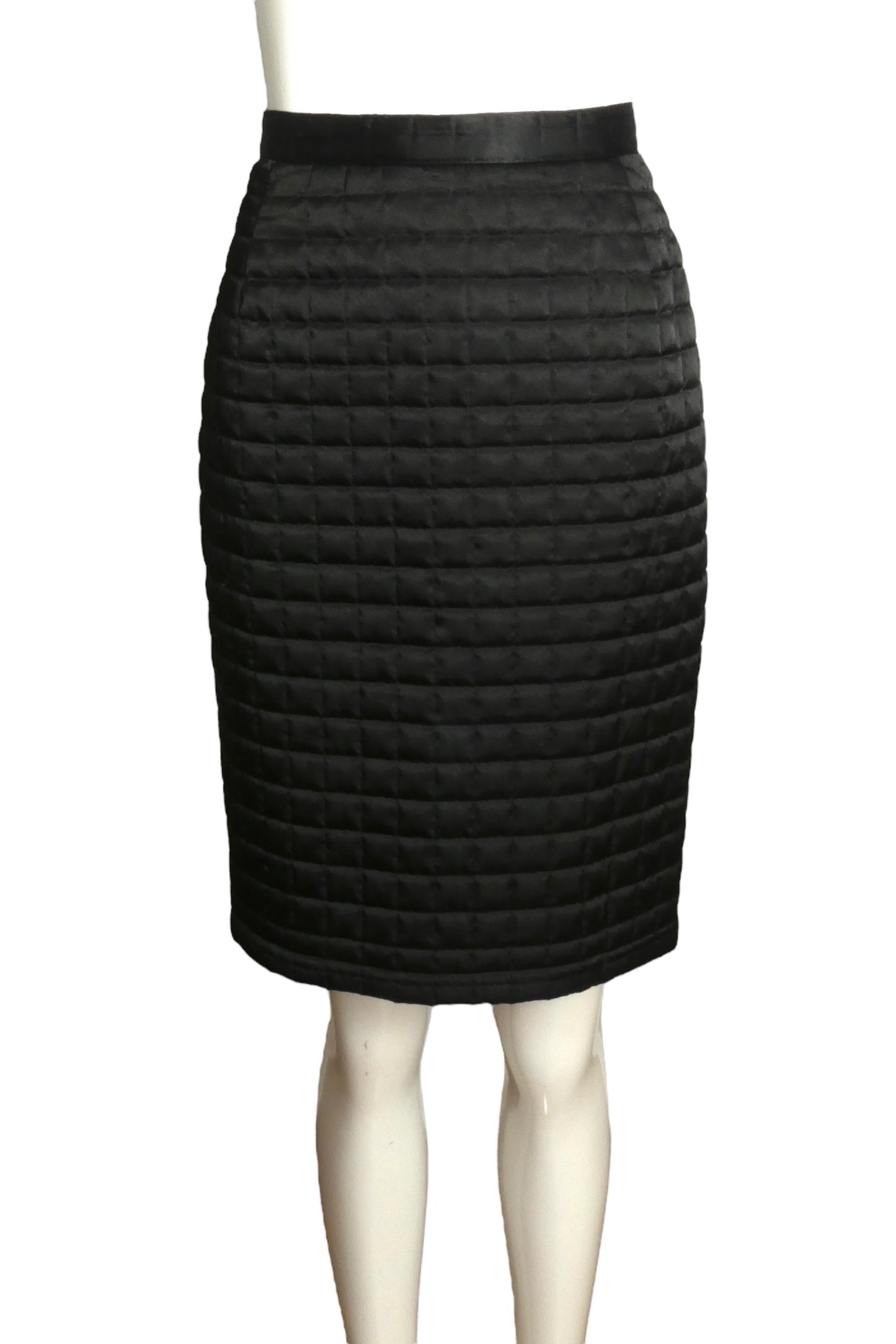 PIERRE CARDIN- 1980s Black Quilted Skirt Suit, Size 4