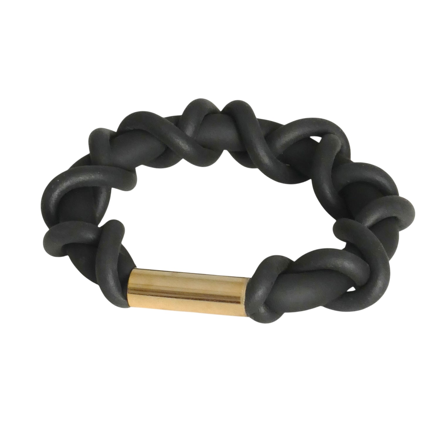 PIERRE CARDIN-1997 Black Rubber Bangle Bracelet