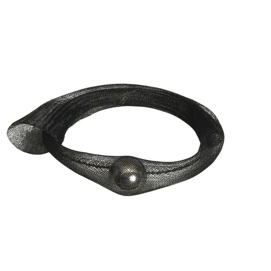 PIERRE CARDIN-1994 Black Mesh & Ball Bangle Bracelet