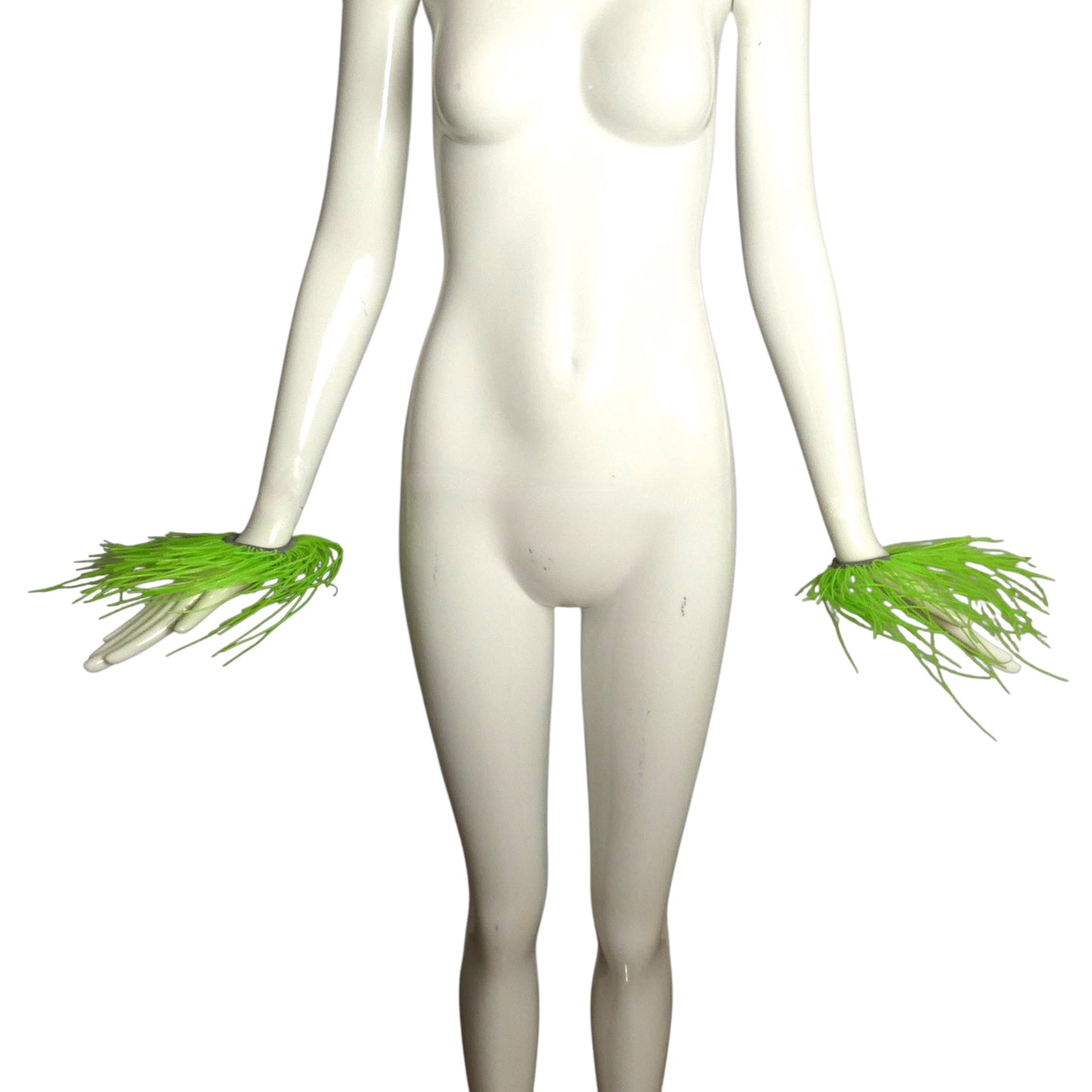 PIERRE CARDIN-2009 Pair of Green PVC Fringe Cuffs
