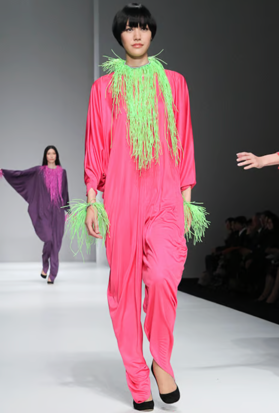 PIERRE CARDIN-2009 Pair of Green PVC Fringe Cuffs