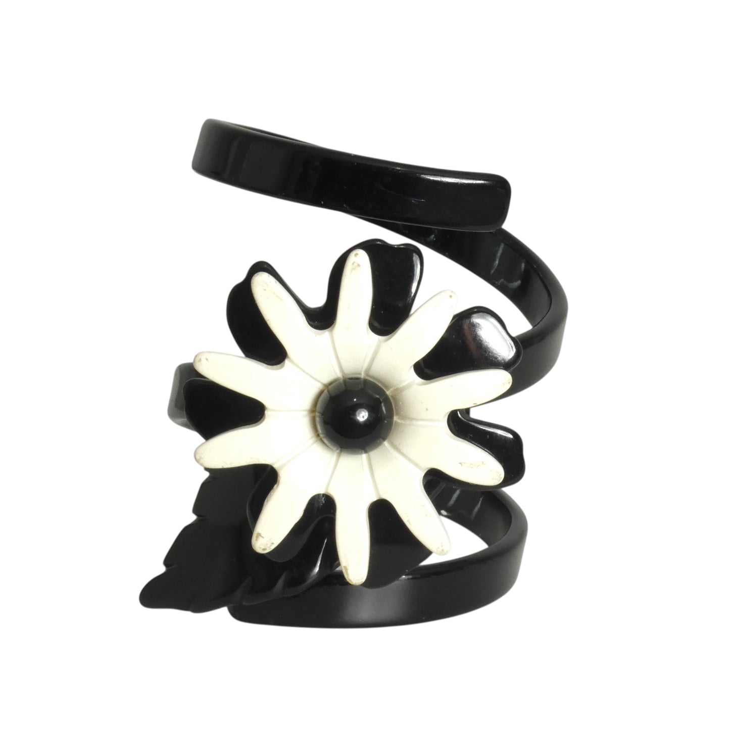 PIERRE CARDIN-1970s Resin Coiled Flower Cuff