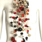 PIERRE CARDIN-1986 Beaded Fringe Acrylic Choker Necklace