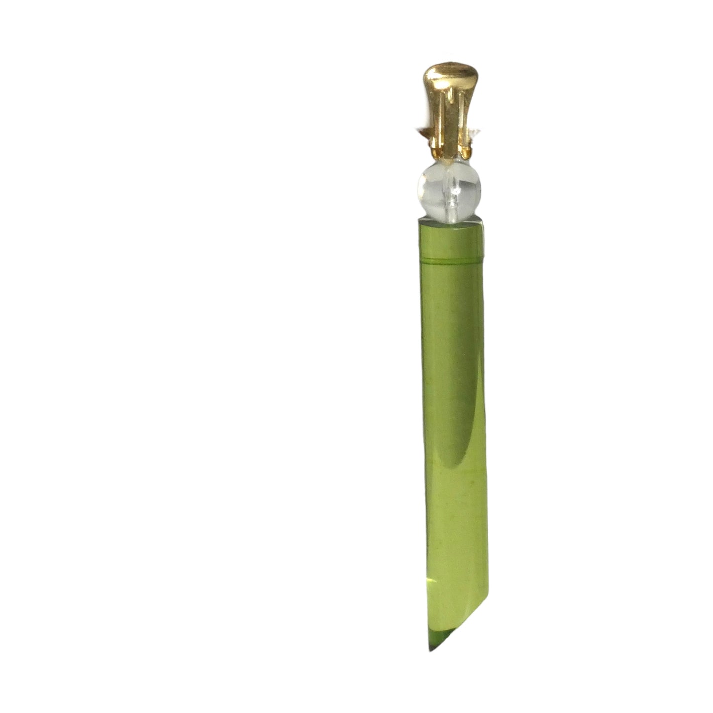 PIERRE CARDIN-1994 SINGLE Green Acrylic Drop Earring