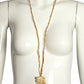 PIERRE CARDIN-1995 Gold Tone Metal Pendant Necklace