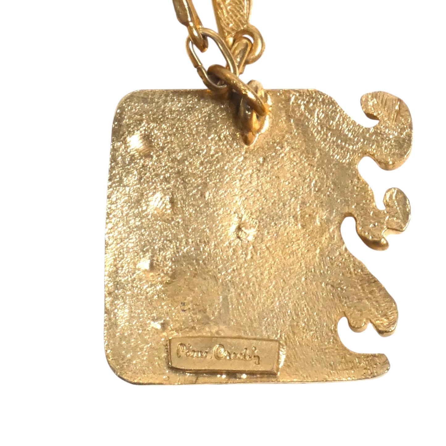 PIERRE CARDIN-1995 Gold Tone Metal Pendant Necklace