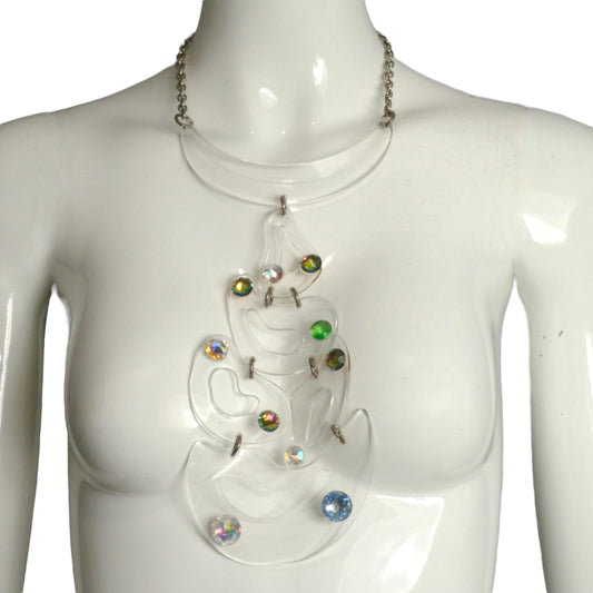 PIERRE CARDIN-1970s Acrylic Hinged Necklace