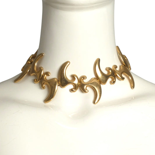 PIERRE CARDIN-1990s Gold Gilt Metal Necklace