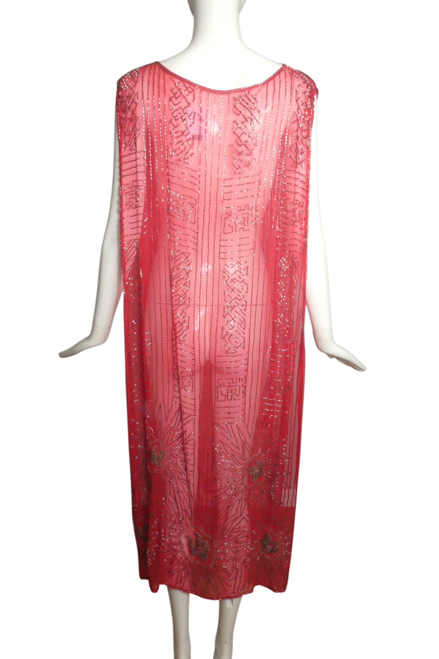 1920s Fuchsia Beaded Party Dress, One Size