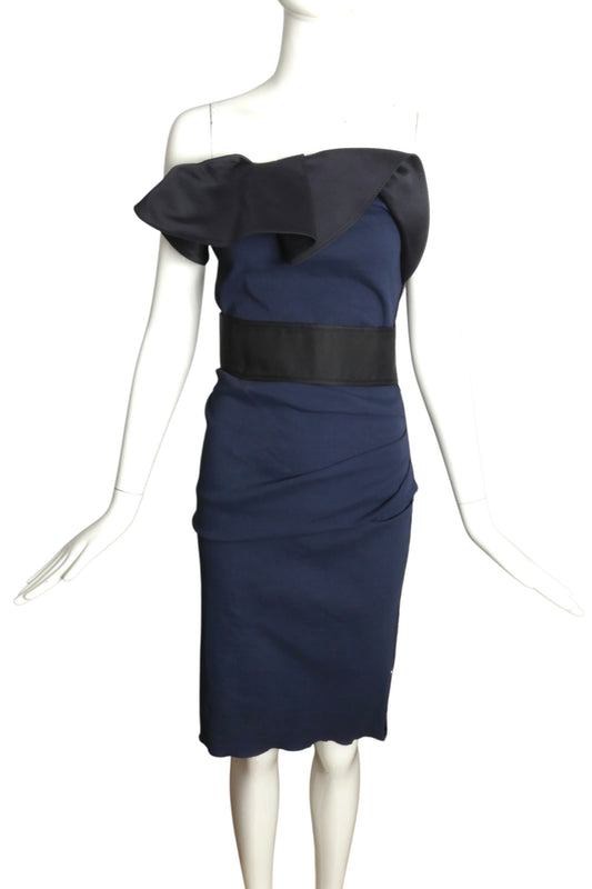 2010 Ruffled Cotton Dress, Size 4