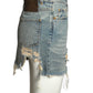 2000s Distressed Denim Mini Skirt, Size 4