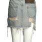 2000s Distressed Denim Mini Skirt, Size 4