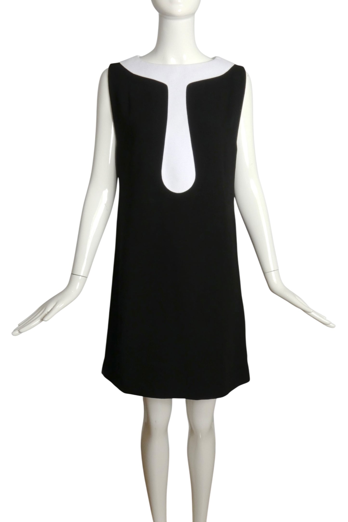 PIERRE CARDIN (HAUTE COUTURE)- 2000s Black Color Block Dress, Size 6