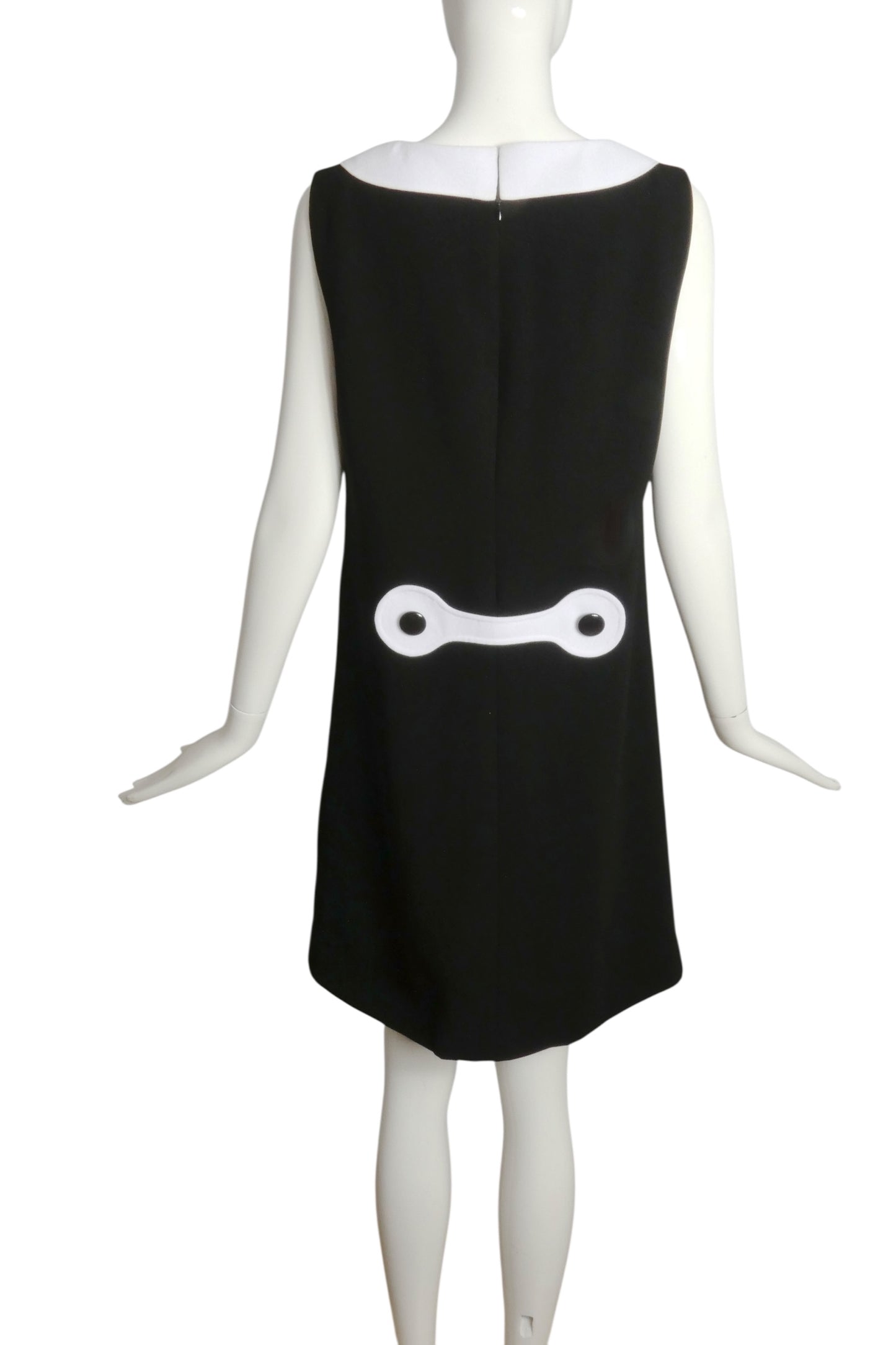 PIERRE CARDIN (HAUTE COUTURE)- 2000s Black Color Block Dress, Size 6