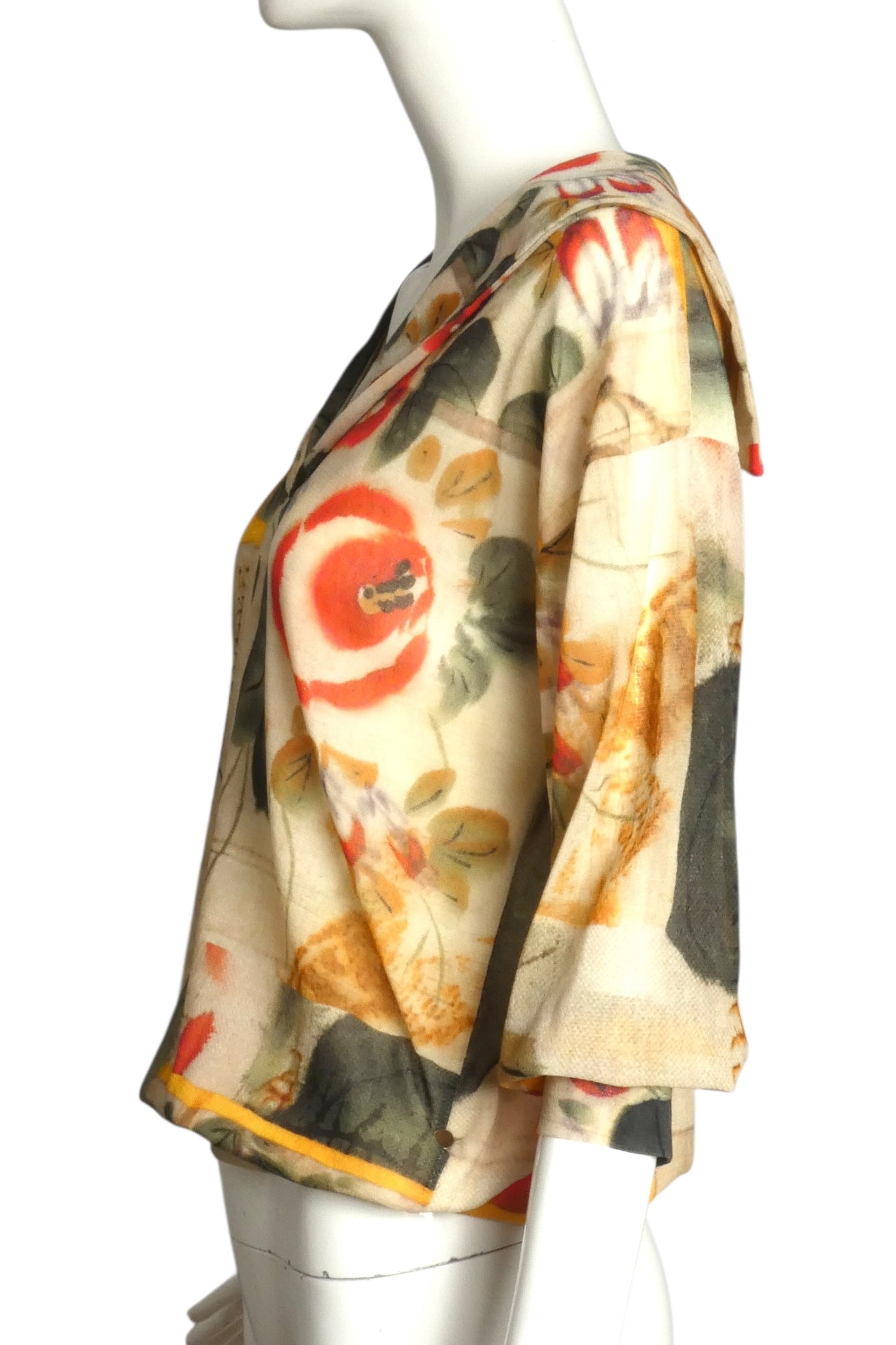 JEAN PAUL GAULTIER- Multi Color Mesh Sailor Blouse, Size 6