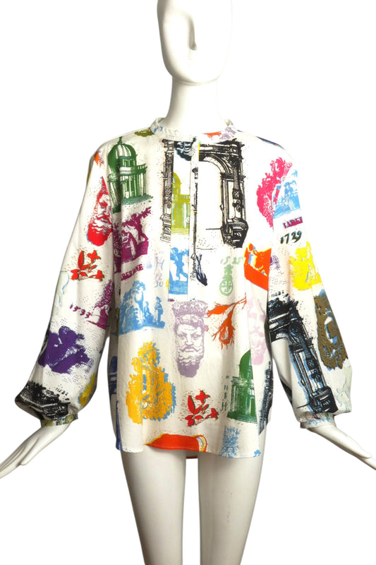 LIBERTINE- 2023 Printed Cotton Blouse, Size Large