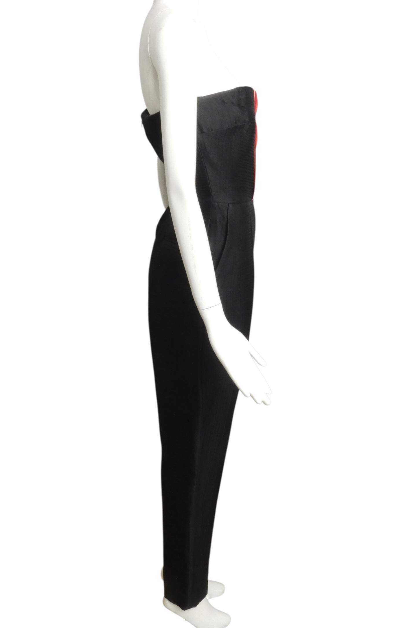 2015 Black Wool/Silk Blend Bustier Jumpsuit, Size 10