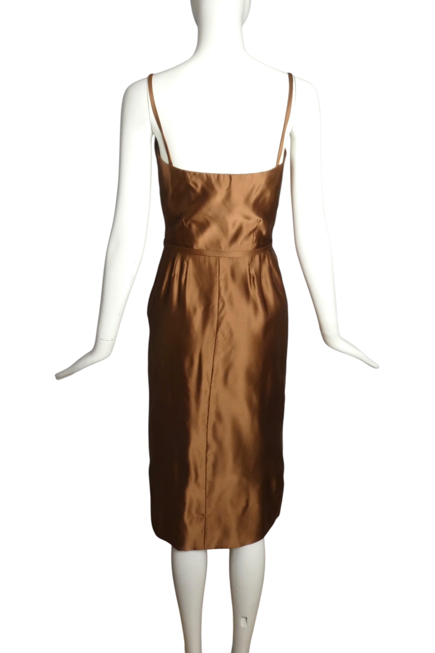 MAURICE RENTNER- 1950s 2pc Satin Coat & Dress Ensemble, Size 2