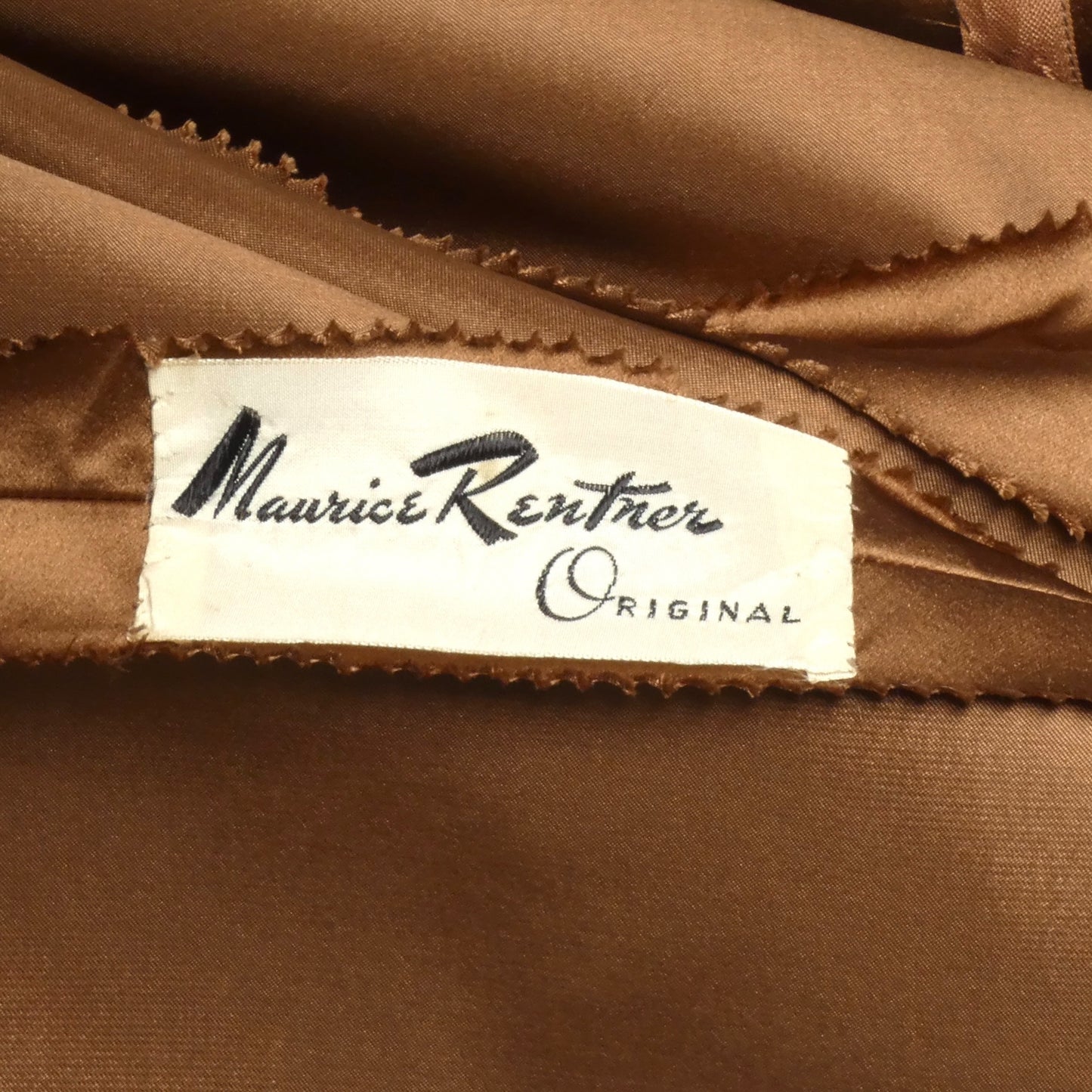 MAURICE RENTNER- 1950s 2pc Satin Coat & Dress Ensemble, Size 2