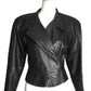 MICHAEL HOBAN- 1980s Black Leather Biker Jacket, Size 6