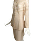 CHADO- 2011 Ivory Wool Cutwork Skirt Suit, Size 6