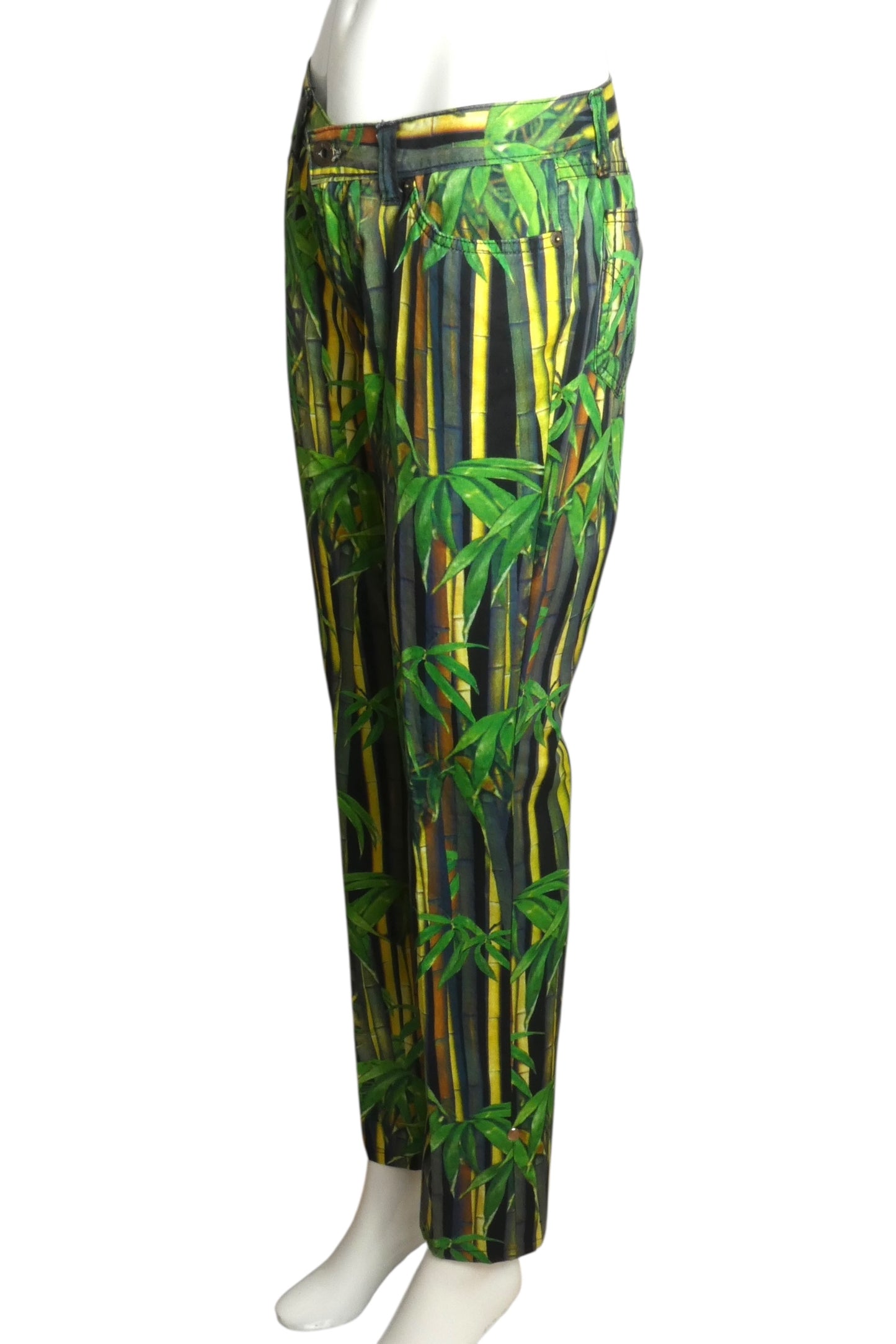 D&G- 1990s Bamboo Print Cotton Pants, Size 6
