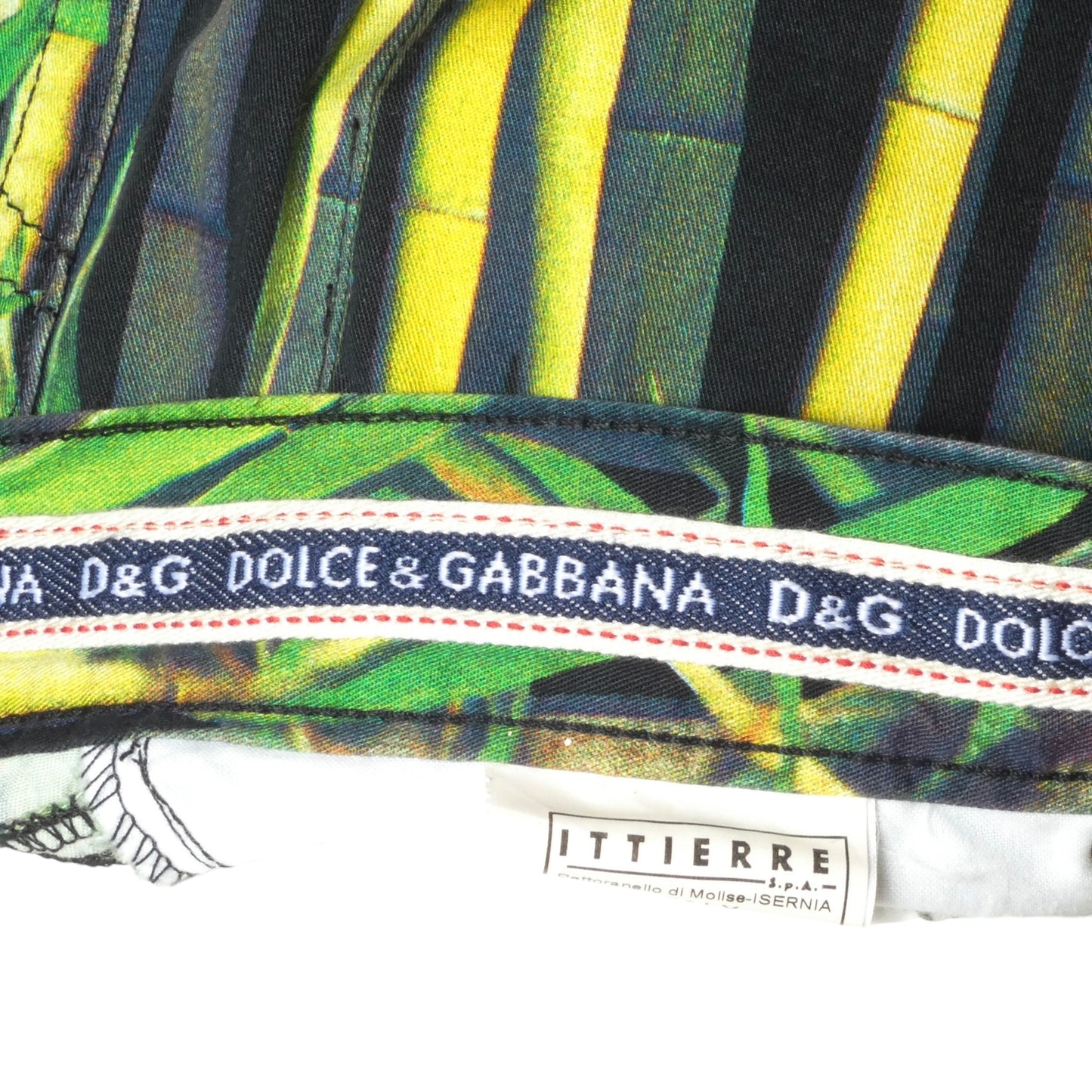 D&G- 1990s Bamboo Print Cotton Pants, Size 6